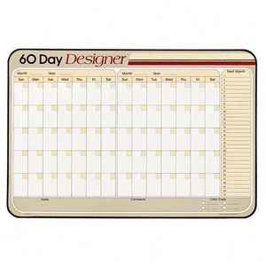 Visual organizer Erasable Wall Calendar, 60-Day Grid, Undated, 32"x21-1 ...